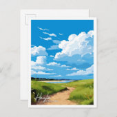 ヘイレイングランドアートトラベルヴィンテージイラストレーション ポストカード (正面/裏面)