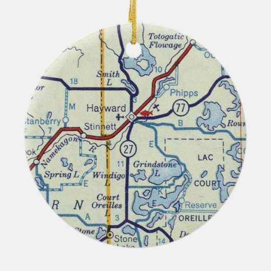 ヘイワードWIの旧地図 セラミックオーナメント (裏面)
