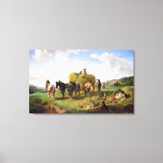 ヘイ収穫， 1869 キャンバスプリント (正面)