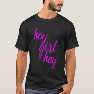 ヘイ女の子ヘイいいピンクの服 Tシャツ