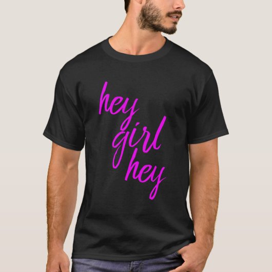 ヘイ女の子ヘイいいピンクの服 Tシャツ (正面)