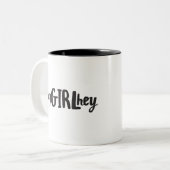 ヘイ女の子ヘイ引用文アポップ・アートのート文化ことわざ友達 ツートーンマグカップ (正面左)