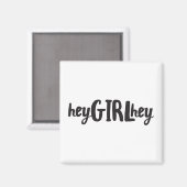 ヘイ女の子ヘイ引用文アポップ・アートのート文化ことわざ友達 マグネット (正面/裏面)