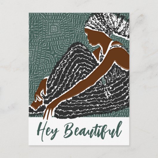 ヘイ美しい黒い女性をアフリカのヘッドラップ ポストカード (正面)