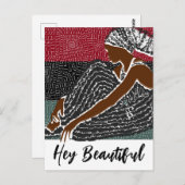 ヘイ美しい黒い女性をアフリカのヘッドラップ ポストカード (正面/裏面)