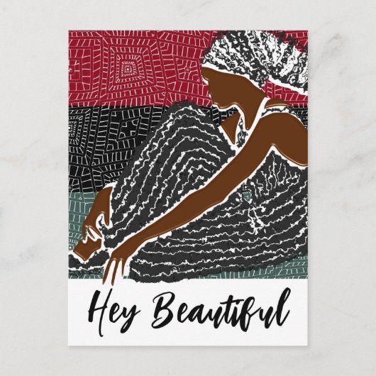 ヘイ美しい黒い女性をアフリカのヘッドラップ ポストカード (正面)