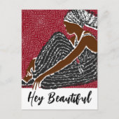 ヘイ美しい黒い女性をアフリカのヘッドラップ ポストカード (正面)