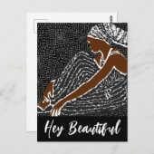 ヘイ美しい黒い女性をアフリカのヘッドラップ ポストカード (正面/裏面)