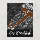 ヘイ美しい黒い女性をアフリカのヘッドラップ ポストカード (正面)