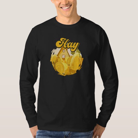 ヘイ農家農業植栽ファームトラクターファルミ Tシャツ (正面)