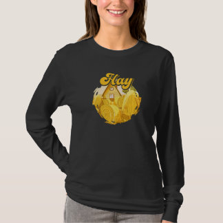 ヘイ農家農業植栽ファームトラクターファルミ Tシャツ