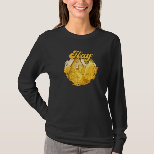 ヘイ農家農業植栽ファームトラクターファルミ Tシャツ (正面)