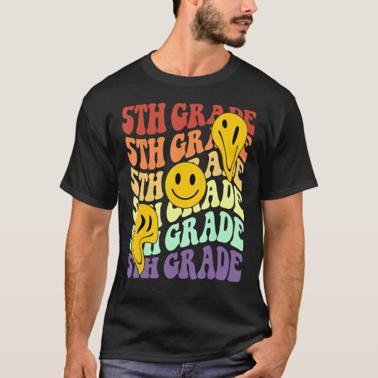ヘイ5年生5年生先生新学期レトロ Tシャツ (正面)
