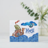 ヘイ!(こんにちは)スウェーデンバイキングはがき ポストカード (スタンド正面)