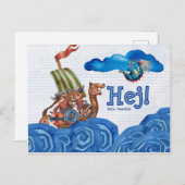 ヘイ!(こんにちは)スウェーデンバイキングはがき ポストカード (正面/裏面)