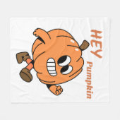 ヘイ・カボチャ フリースブランケット (正面(横))