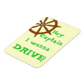 ヘイ・キャプテンユーモアのある・イエロー マグネット (左側)