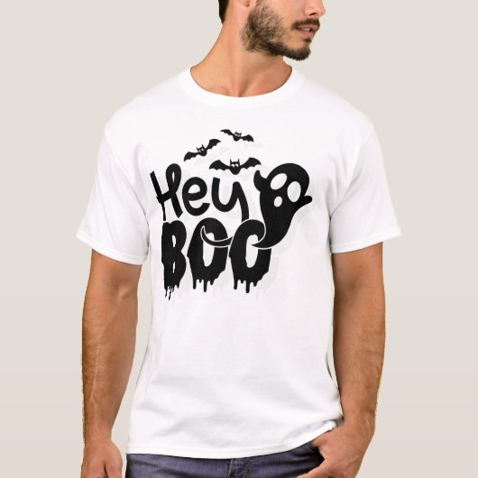 ヘイ・ブー・ハロウィン・ジョーク Tシャツ (正面)