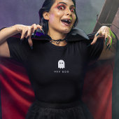 ヘイ・ブー・ハロウィーン |幽霊モダンミニマルかわいい Tシャツ