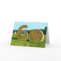 ヘイ！Happy 60th!"グリーティングカードとHay Bales
