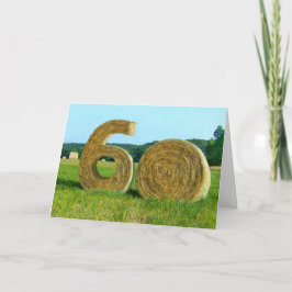 ヘイ!Happy 60th!"グリーティングカードとHay Bales カード