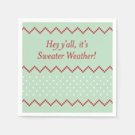 ヘイY'allセーター天気予報ナプキン スタンダードカクテルナプキン