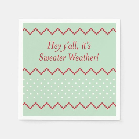 ヘイY'allセーター天気予報ナプキン スタンダードカクテルナプキン (正面)