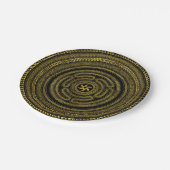 ヘカテギリシャ鍵の車輪黒と金ゴールド ペーパープレート (アングル)