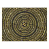 ヘカテギリシャ鍵ブラックと金ゴールド テーブルクロス (正面(横))