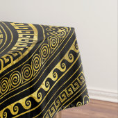 ヘカテギリシャ鍵ブラックと金ゴールド テーブルクロス (インサイチュ)