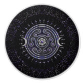 ヘカテホイールオーナメント(アメジストとシルバー) セラミックノブ (正面)