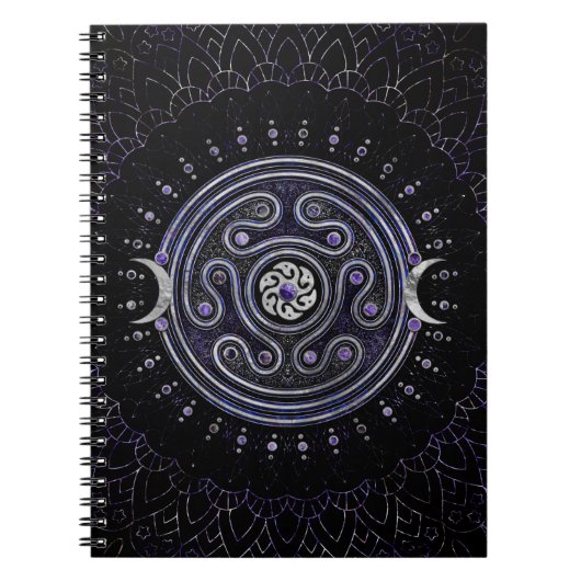 ヘカテホイールオーナメント(アメジストとシルバー) ノートブック (正面)