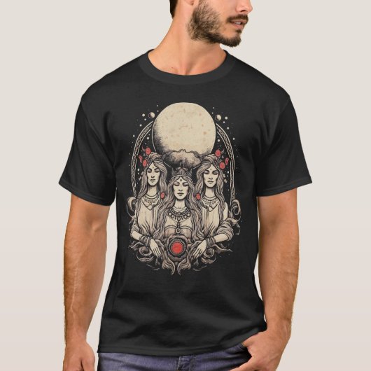 ヘカテ、ウィッカの三女神の様相 Tシャツ (正面)