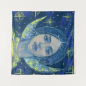 ヘカテ、月の女神、パステル絵画の、ファンタジーアート タペストリー (正面(横))