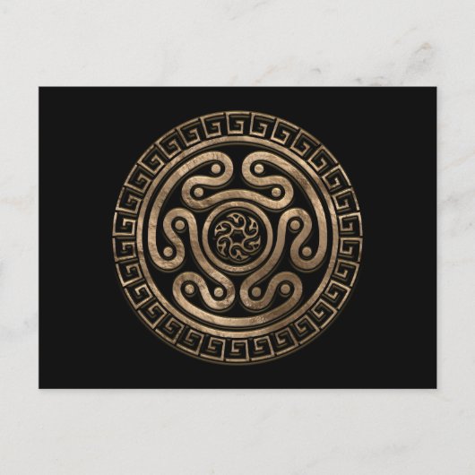 ヘカートホイールブラックと金ゴールド ポストカード (正面)