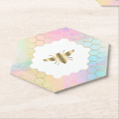 ヘキサゴンハニカムビーデザイン ペーパーコースター (アングル)