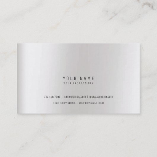 ヘキサゴン幾何学金属性の大理石シルバーグレー 名刺 (裏面)