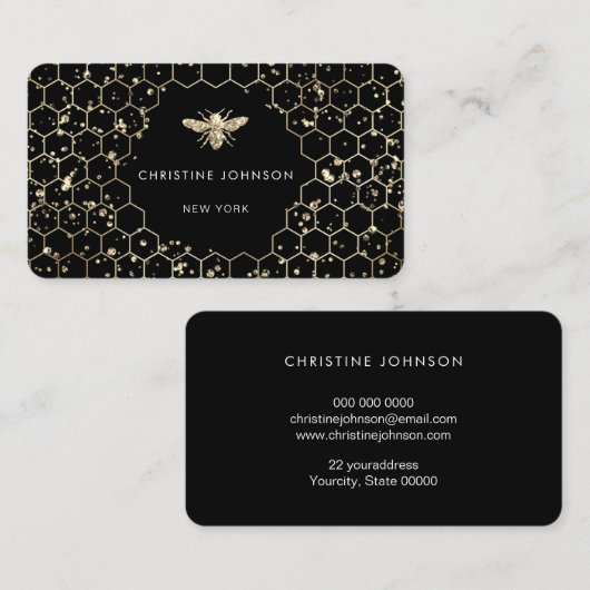 ヘキサフェイクゴングリッタービーon black 名刺 (正面/裏面)