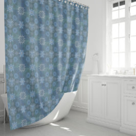 ヘキサ三角形yantra碑文（新バージョン） シャワーカーテン