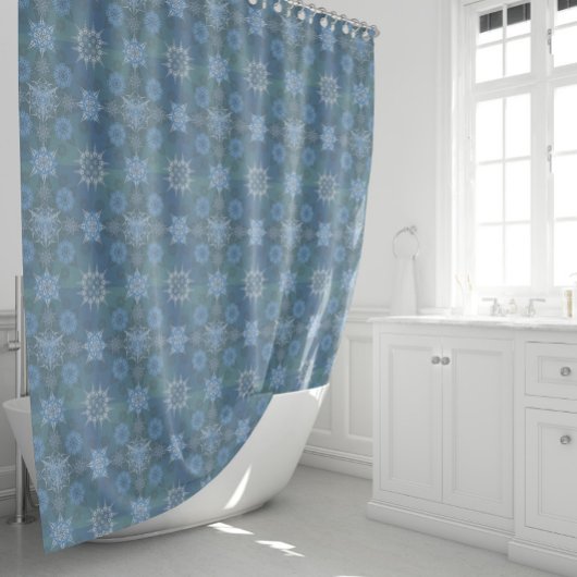 ヘキサ三角形yantra碑文（新バージョン） シャワーカーテン