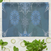 ヘキサ三角形yantra花びら碑文 キッチンタオル (折り畳み)