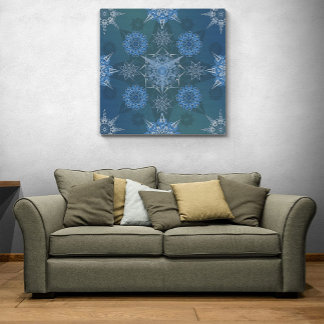 ヘキサ三角形yantra花びら碑文 キャンバスプリント