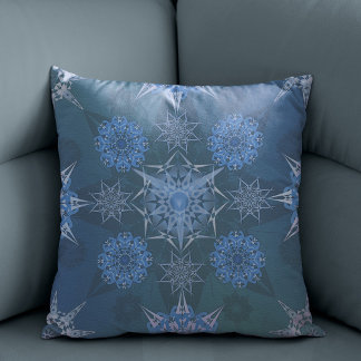 ヘキサ三角形yantra花びら碑文 クッション