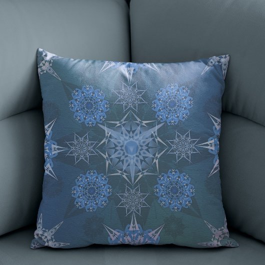 ヘキサ三角形yantra花びら碑文 クッション