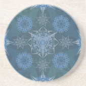 ヘキサ三角形yantra花びら碑文 コースター (正面)