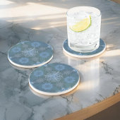 ヘキサ三角形yantra花びら碑文 コースター