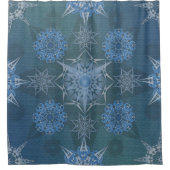 ヘキサ三角形yantra花びら碑文 シャワーカーテン (正面)