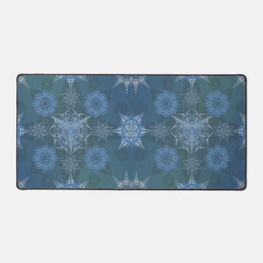 ヘキサ三角形yantra花びら碑文 デスクマット (正面)