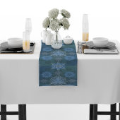 ヘキサ三角形yantra花びら碑文 ロングテーブルランナー