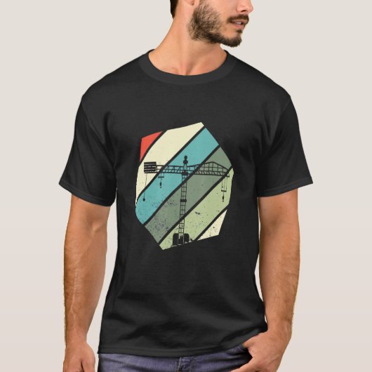 ヘキサ レトロ 重機オペレーター クレーンオペレーター Tシャツ (正面)